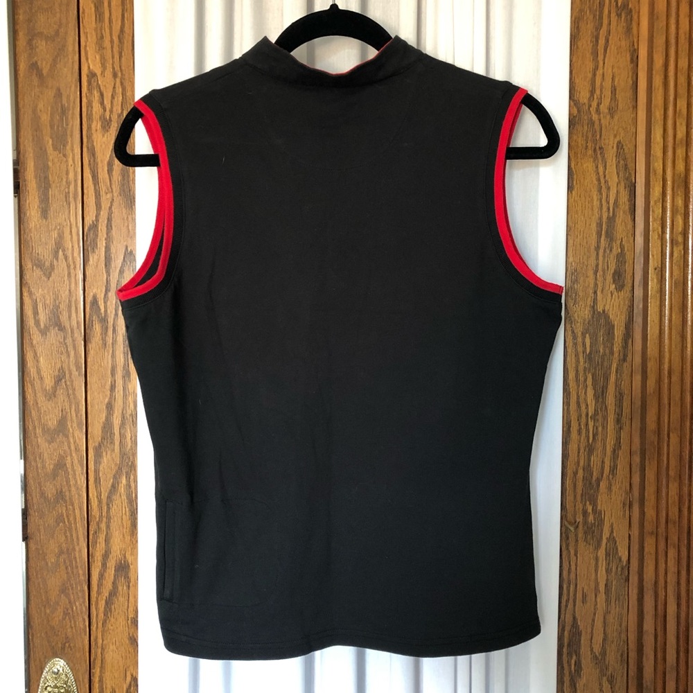 Burberry Black Red Nova Check Quarter Zipper Front Vest - Picture 7 of 11